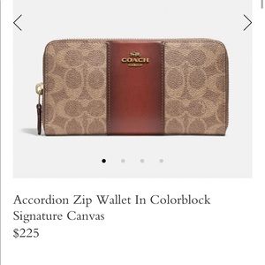 Coach accordion zip wallet
